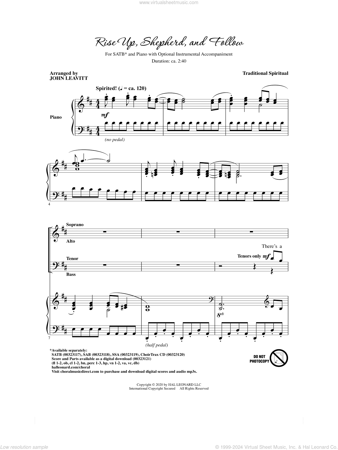 Rise Up, Shepherd, And Follow (arr. John Leavitt)