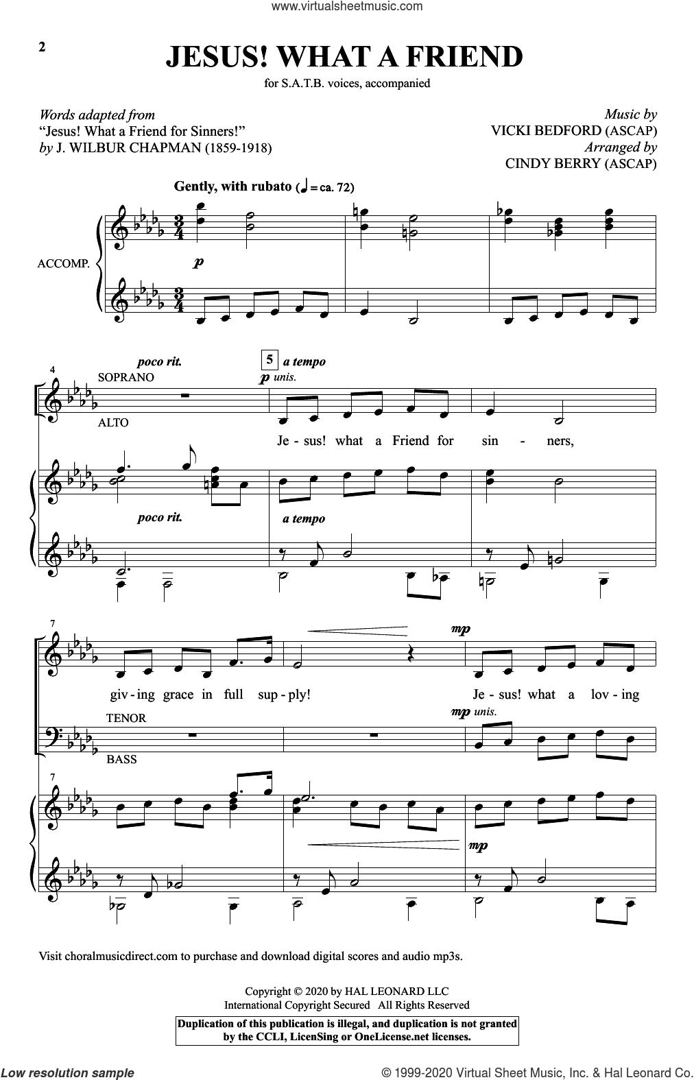 Jesus! What A Friend (arr. Cindy Berry)