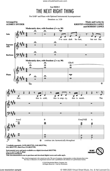 The Next Right Thing (from Disney's Frozen 2) (arr. Audrey Snyder)