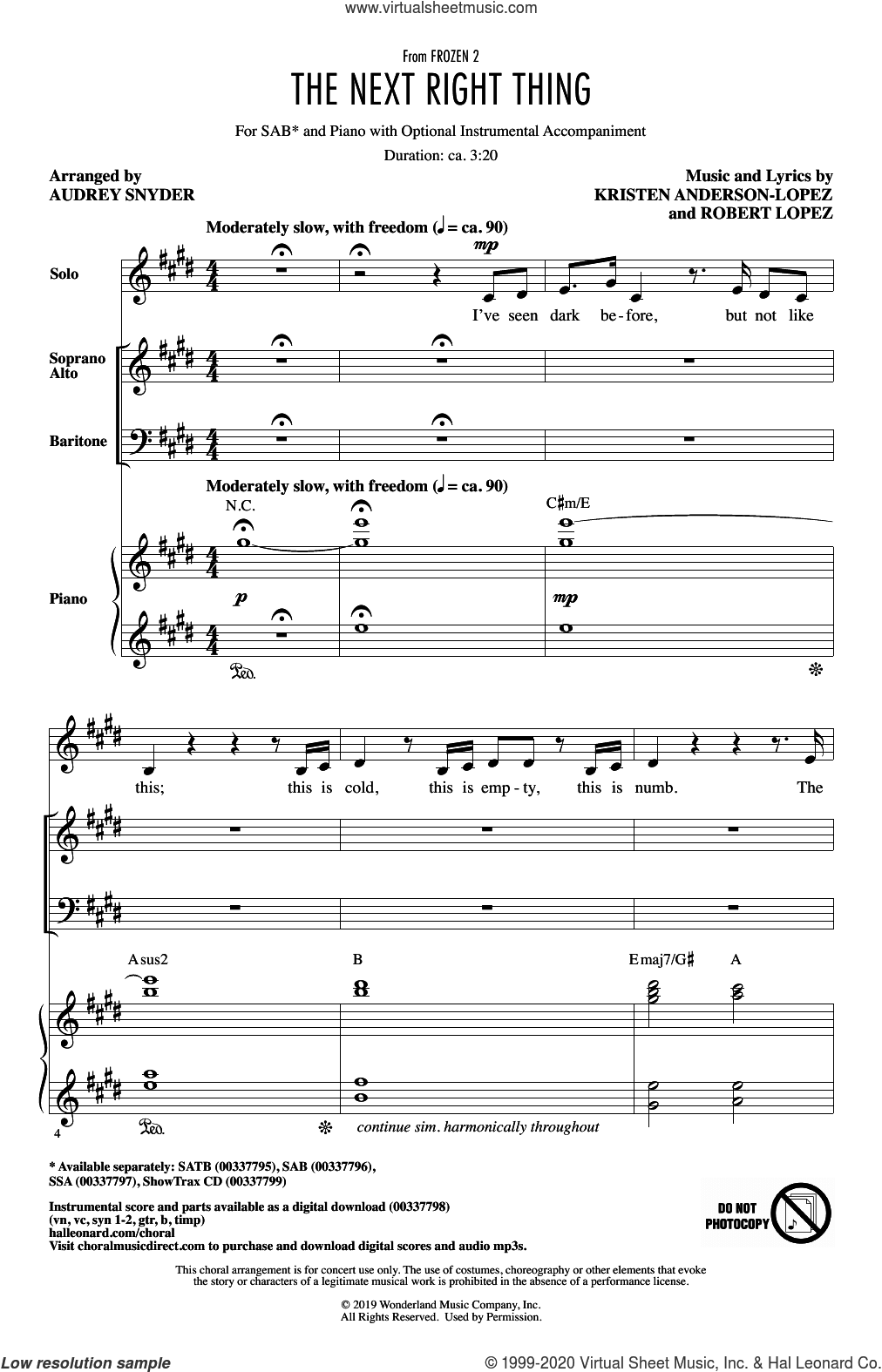 The Next Right Thing (from Disney's Frozen 2) (arr. Audrey Snyder)
