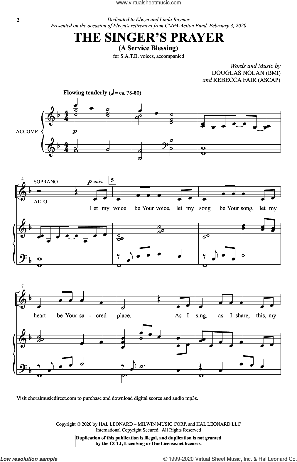 The Singer's Prayer (arr. Douglas Nolan)
