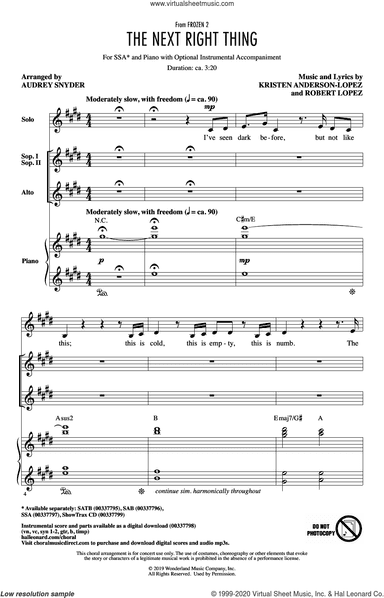The Next Right Thing (from Disney's Frozen 2) (arr. Audrey Snyder)