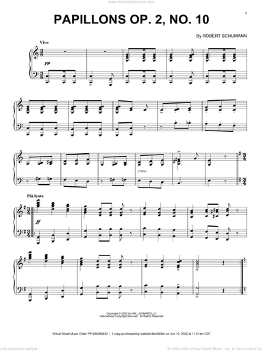 Papillons, Op. 2, No. 10 "Waltz Vivo"