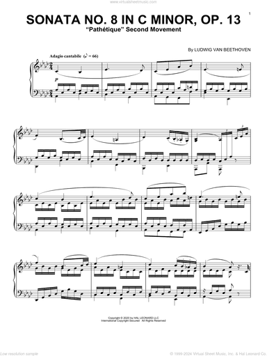 Sonata In C Minor, Op. 13 'Pathetique' (2nd Movement)