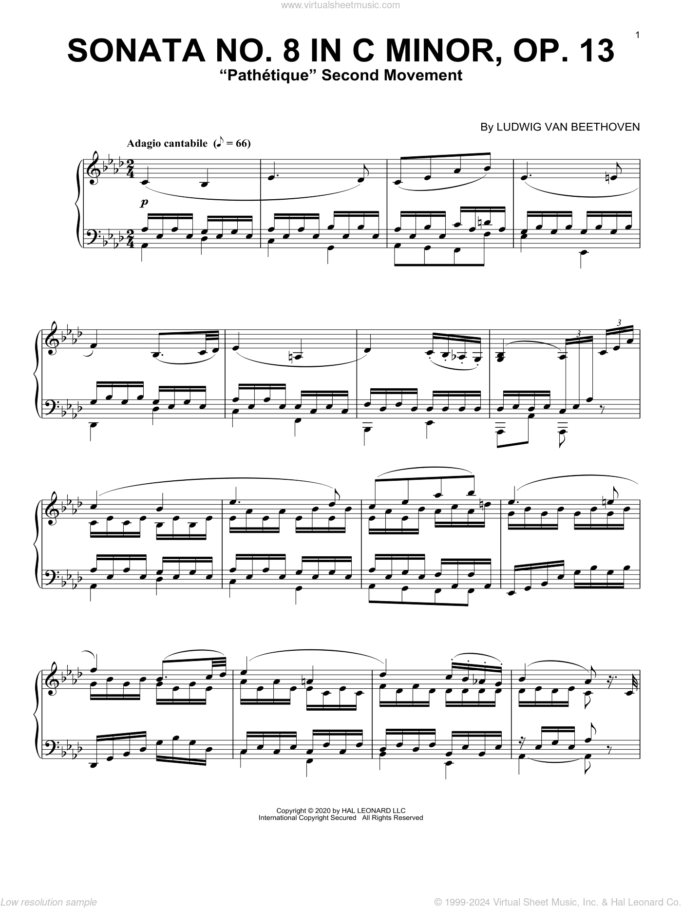 Sonata In C Minor, Op. 13 'Pathetique' (2nd Movement)
