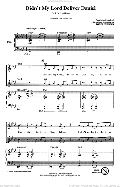 Didn't My Lord Deliver Daniel (arr. Roger Emerson)