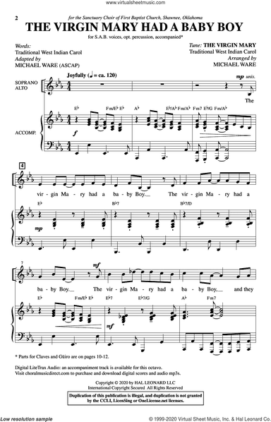 The Virgin Mary Had A Baby Boy (arr. Michael Ware)