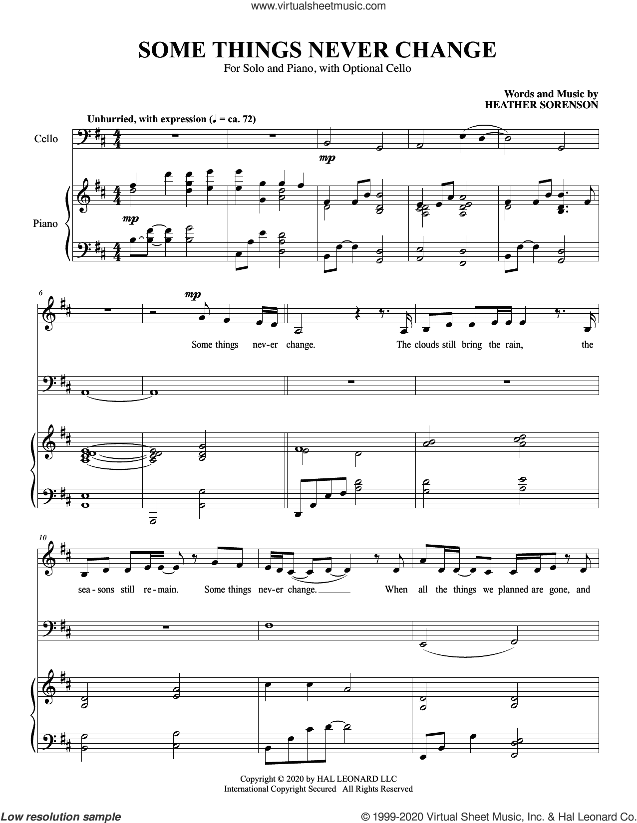 Some Things Never Change (for Low Voice and Cello)