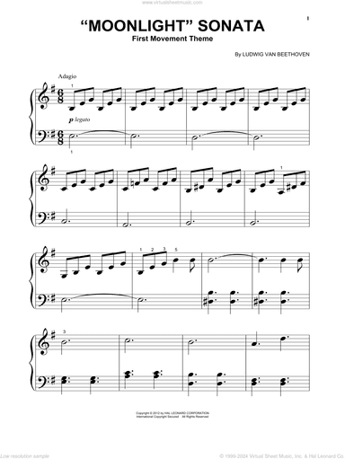 Piano Sonata No. 14 In C# Minor (Moonlight) Op. 27, No. 2, First Movement Theme