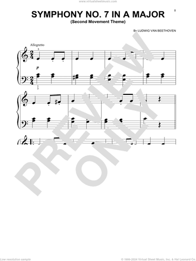 Symphony No. 7 In A Major, Second Movement (Allegretto)
