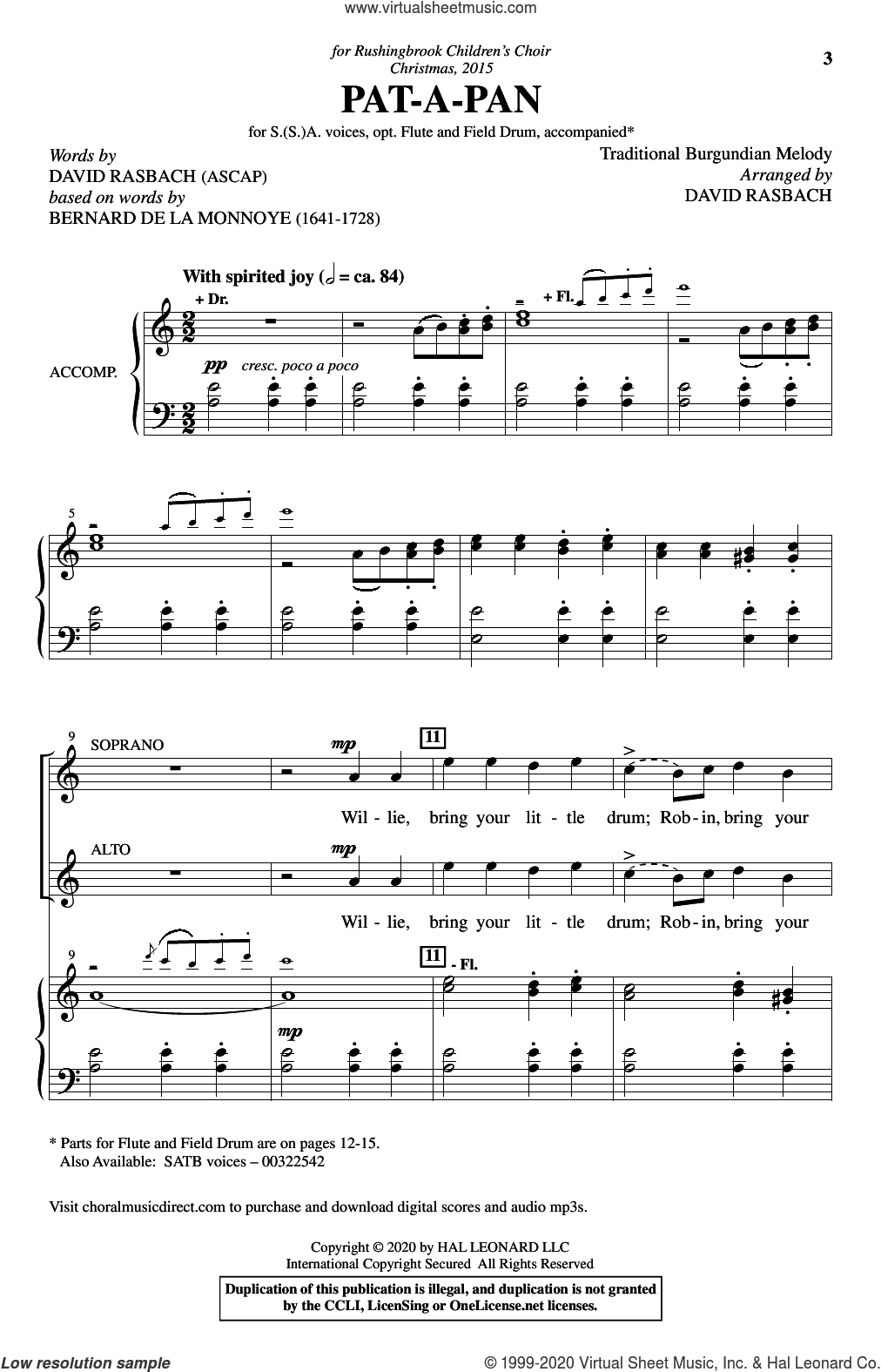 Pat-A-Pan (arr. David Rasbach)