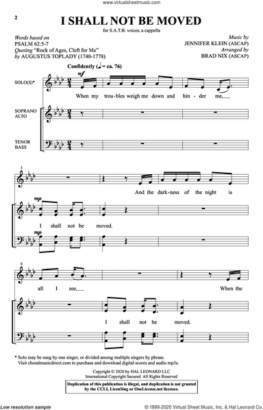 I Shall Not Be Moved (arr. Brad Nix)