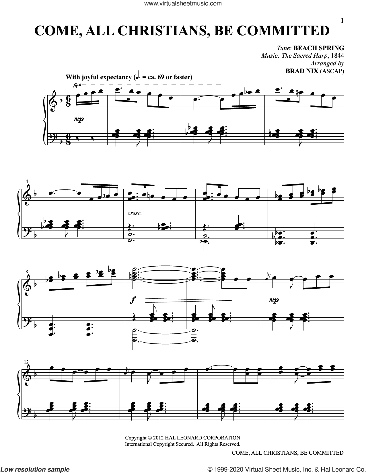 Come, All Christians, Be Committed (arr. Brad Nix)