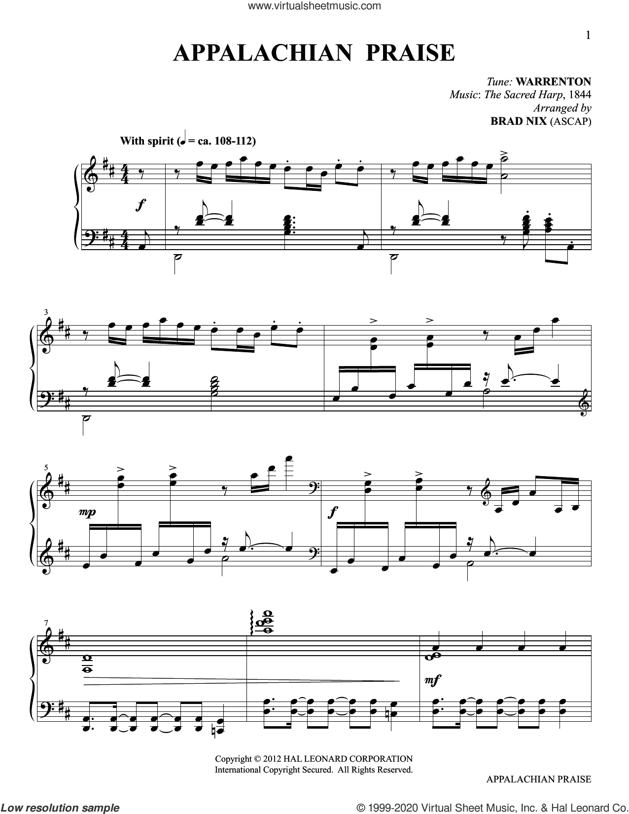 Appalachian Praise (arr. Brad Nix)