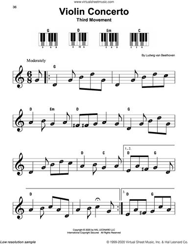 Violin Concerto In D Major, Op. 61, (beginner)