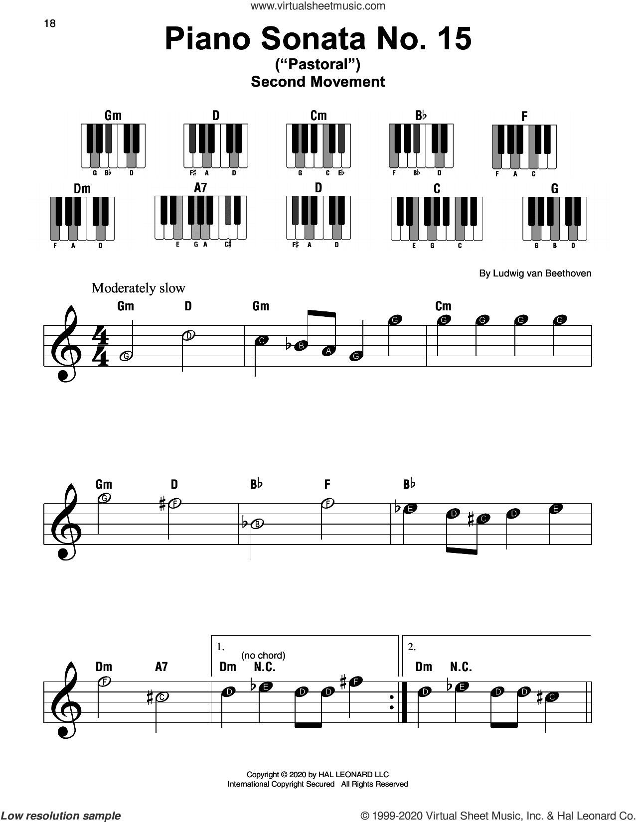 Piano Sonata No. 15 In D Major, Op. 28 ("Pastorale")