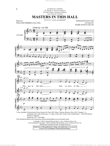 Masters In This Hall (arr. Mark Hayes)