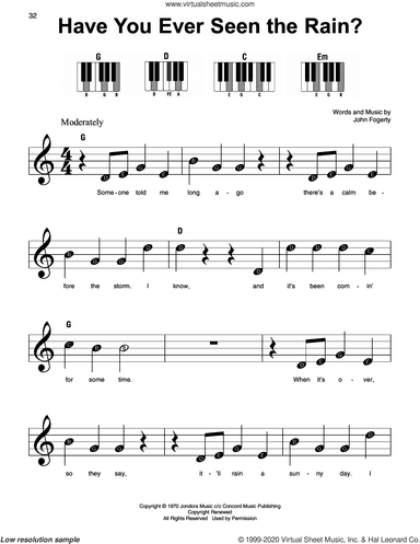 Have You Ever Seen The Rain?, (beginner)