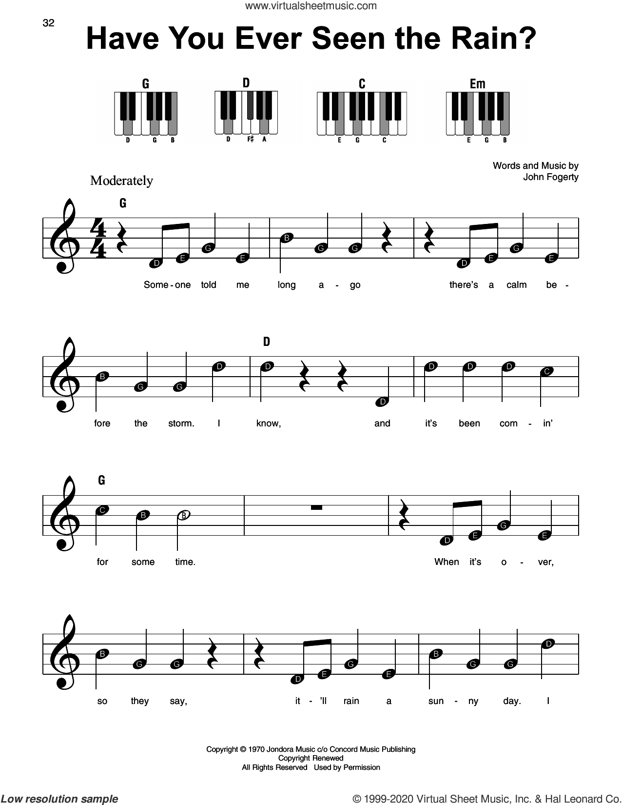 Have You Ever Seen The Rain?, (beginner)