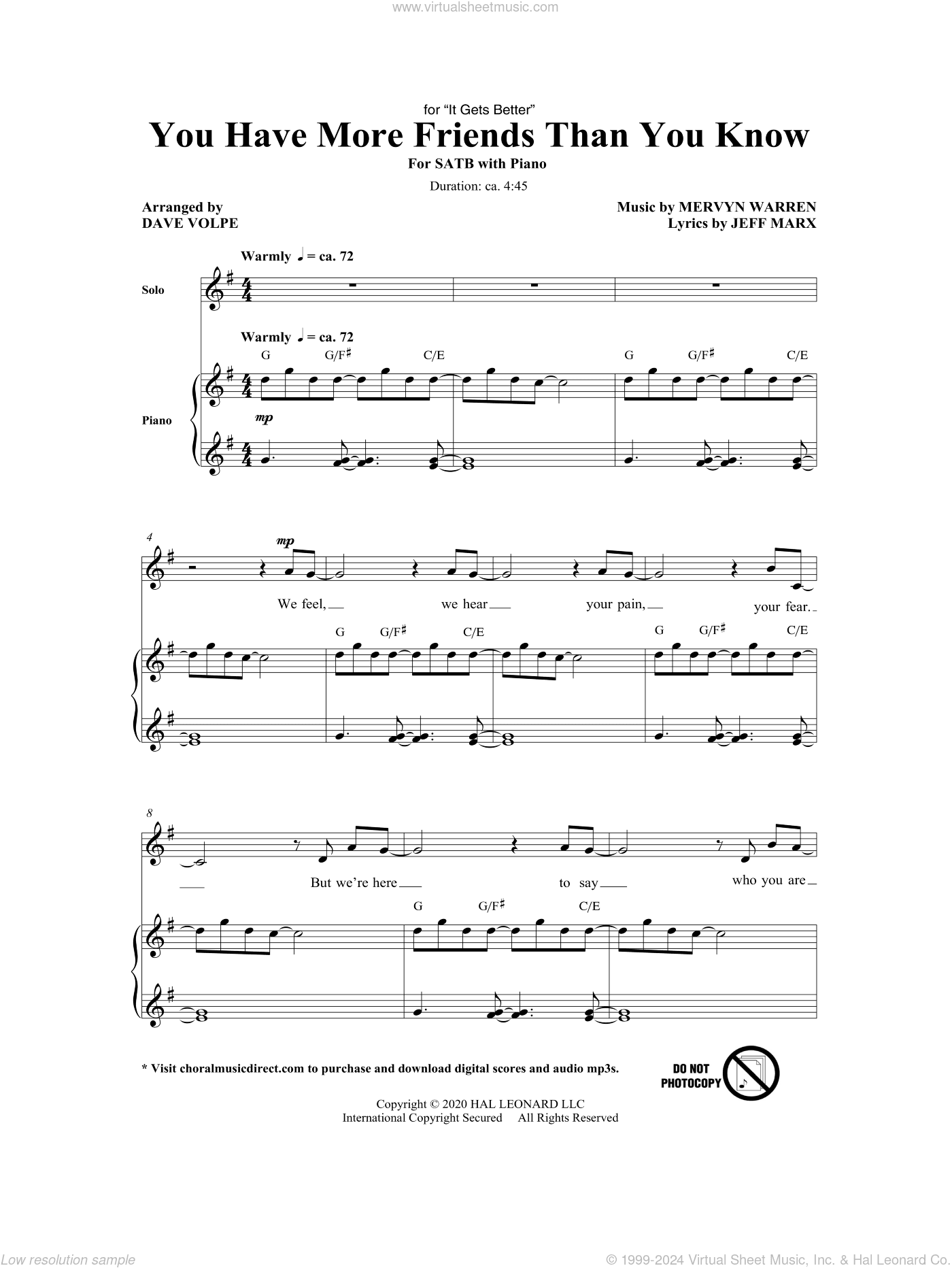 You Have More Friends Than You Know (arr. Dave Volpe)