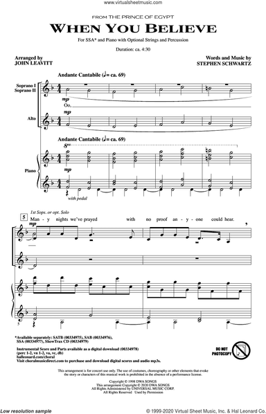 When You Believe (from The Prince Of Egypt) (arr. John Leavitt)