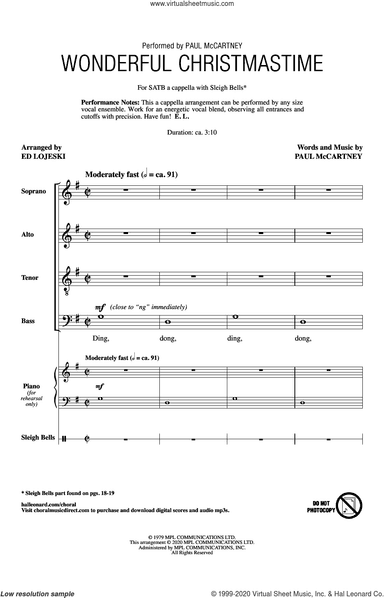 Wonderful Christmastime (arr. Ed Lojeski)