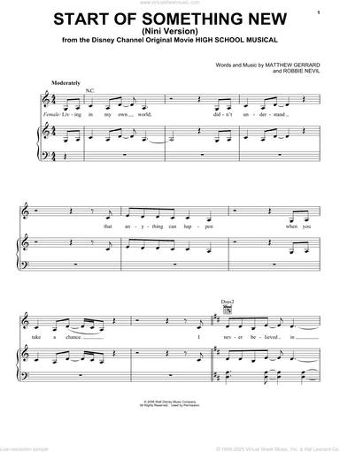 Start Of Something New (Nini version) (from High School Musical: The Musical: The Series)