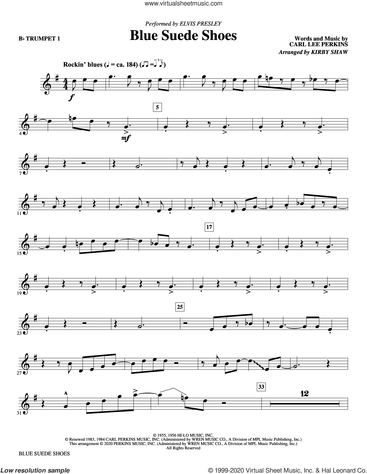 Blue Suede Shoes (arr. Kirby Shaw) (complete set of parts)