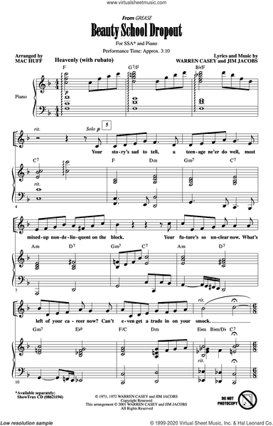 Beauty School Dropout (from Grease) (arr. Mac Huff)