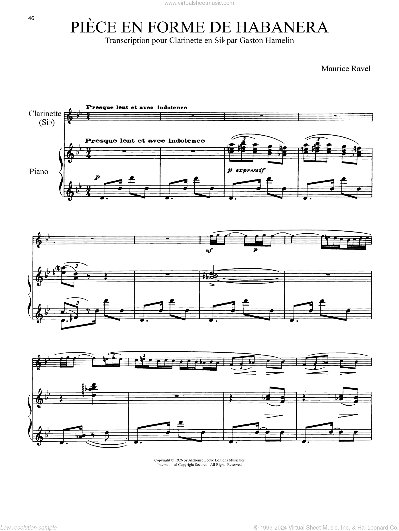 Piece En Forme De Habanera