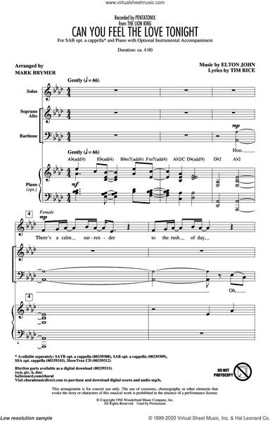 Can You Feel The Love Tonight (from The Lion King) (arr. Mark Brymer)