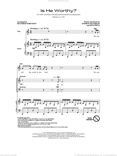 Is He Worthy? (arr. Heather Sorenson)