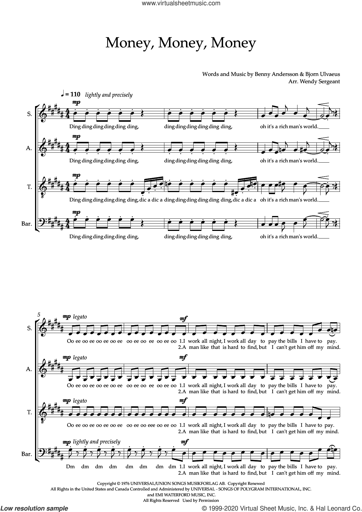 Money, Money, Money (arr. Wendy Sergeant)