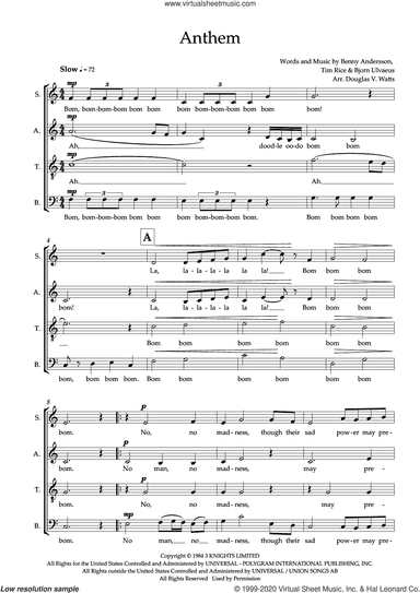 Anthem (from Chess the Musical) (arr. Doug Watts)