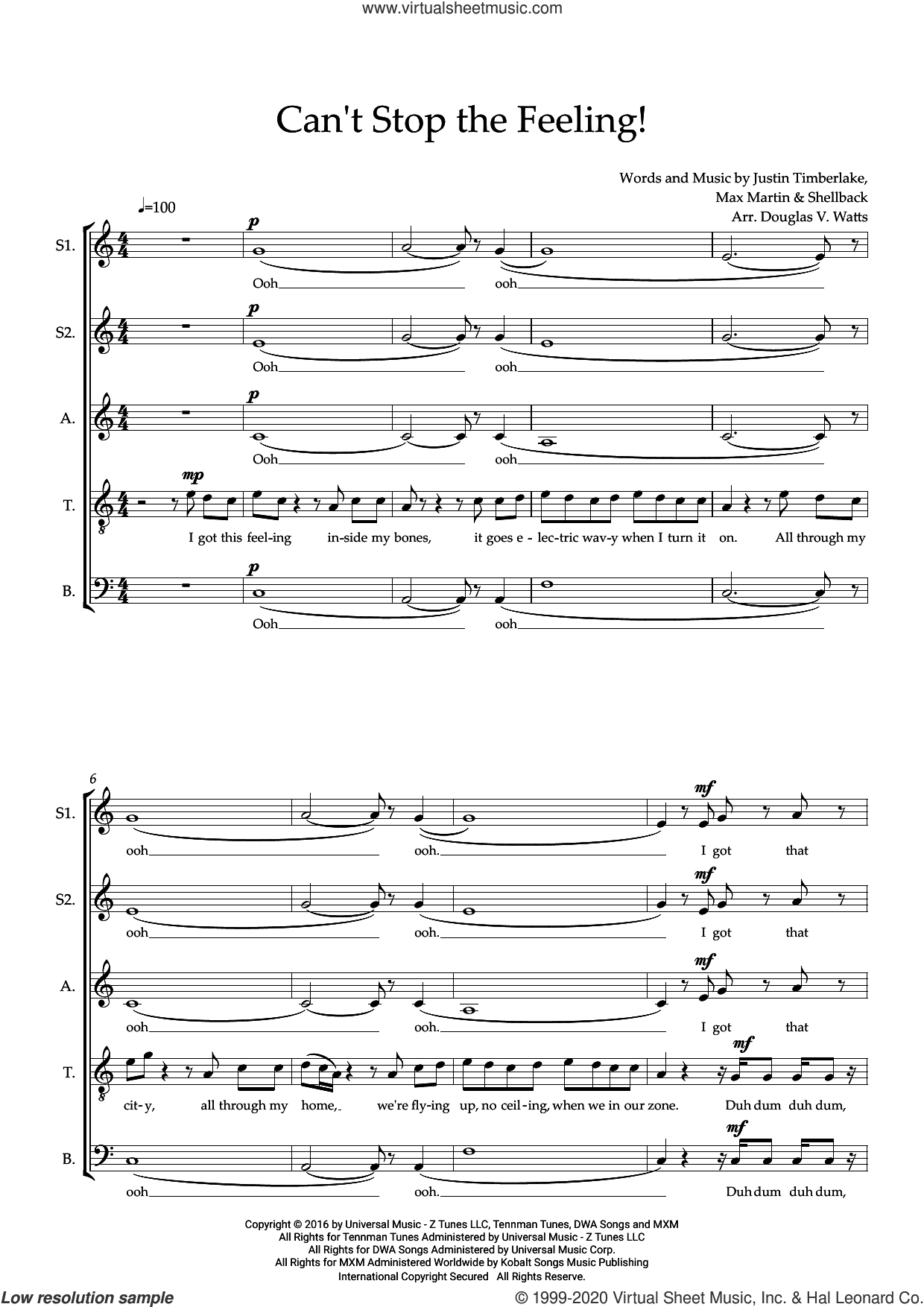 Can't Stop The Feeling! (arr. Doug Watts)