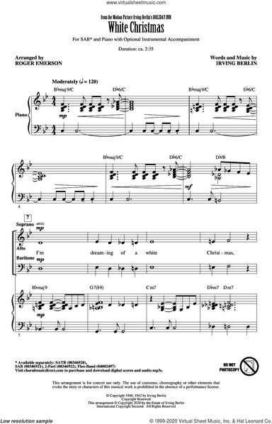 White Christmas (from Holiday Inn) (arr. Roger Emerson)