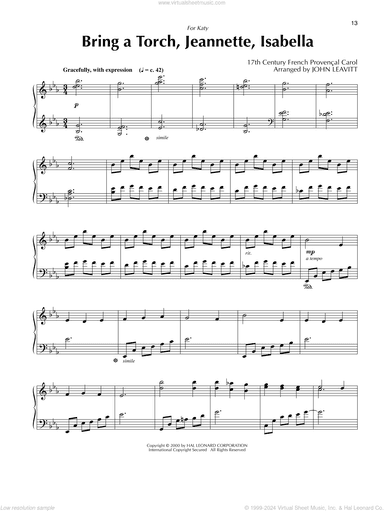 Bring A Torch, Jeannette, Isabella (arr. John Leavitt)