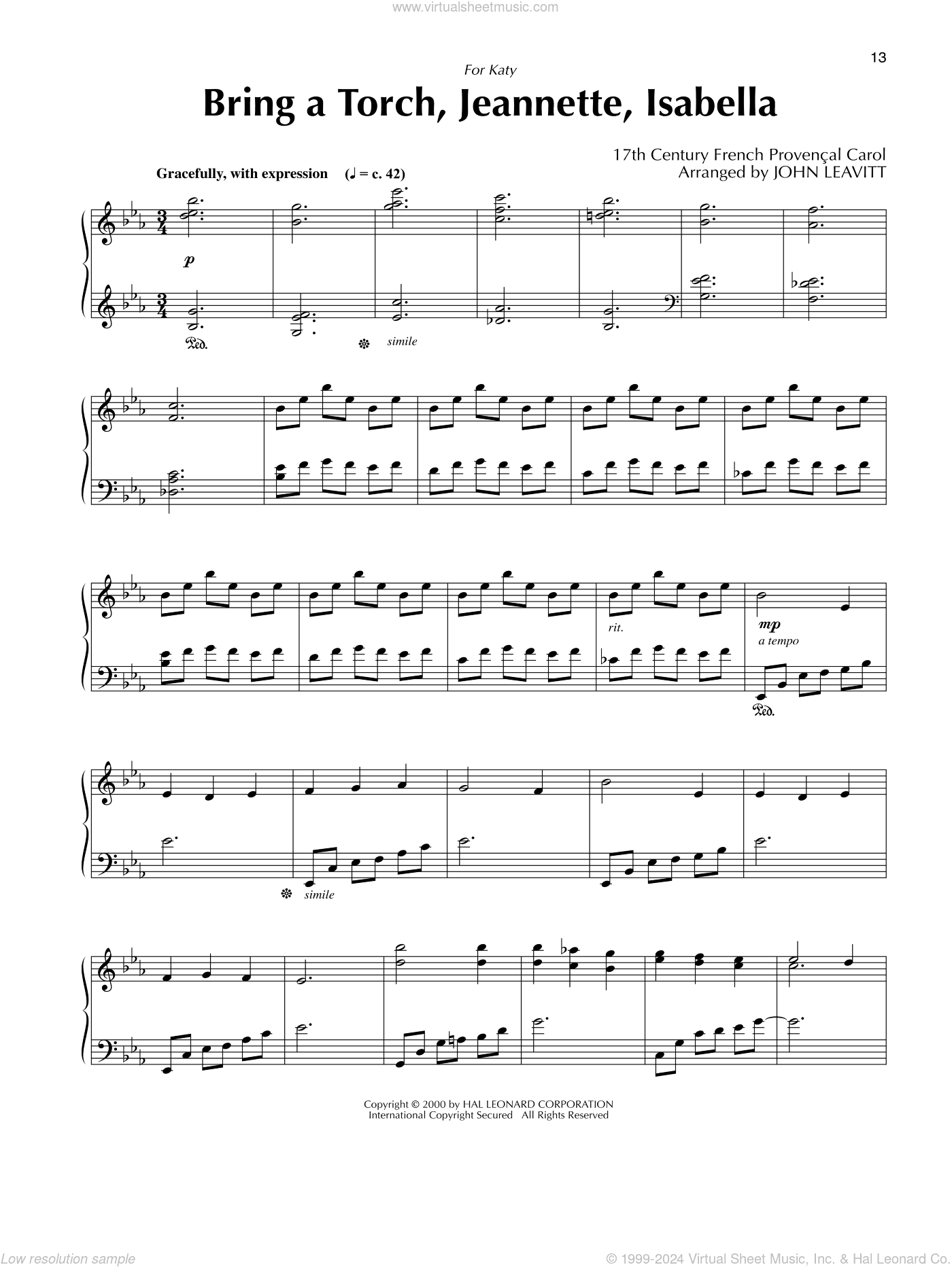 Bring A Torch, Jeannette, Isabella (arr. John Leavitt)