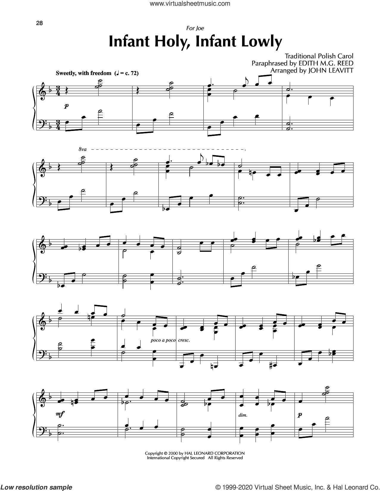 Infant Holy, Infant Lowly (arr. John Leavitt)
