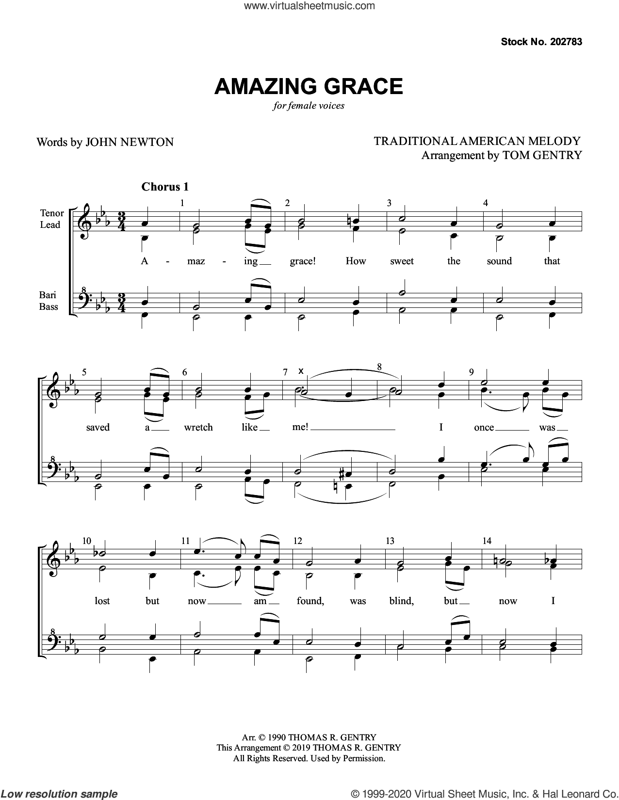 Amazing Grace (arr. Tom Gentry)