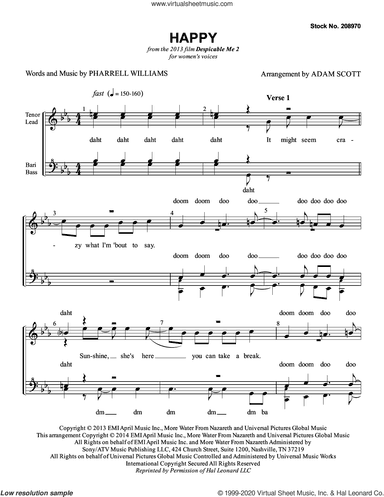 Happy (from Despicable Me 2) (arr. Adam Scott)