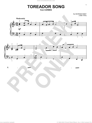 Toreador Song, (beginner)
