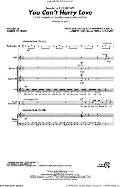 You Can't Hurry Love (arr. Roger Emerson)