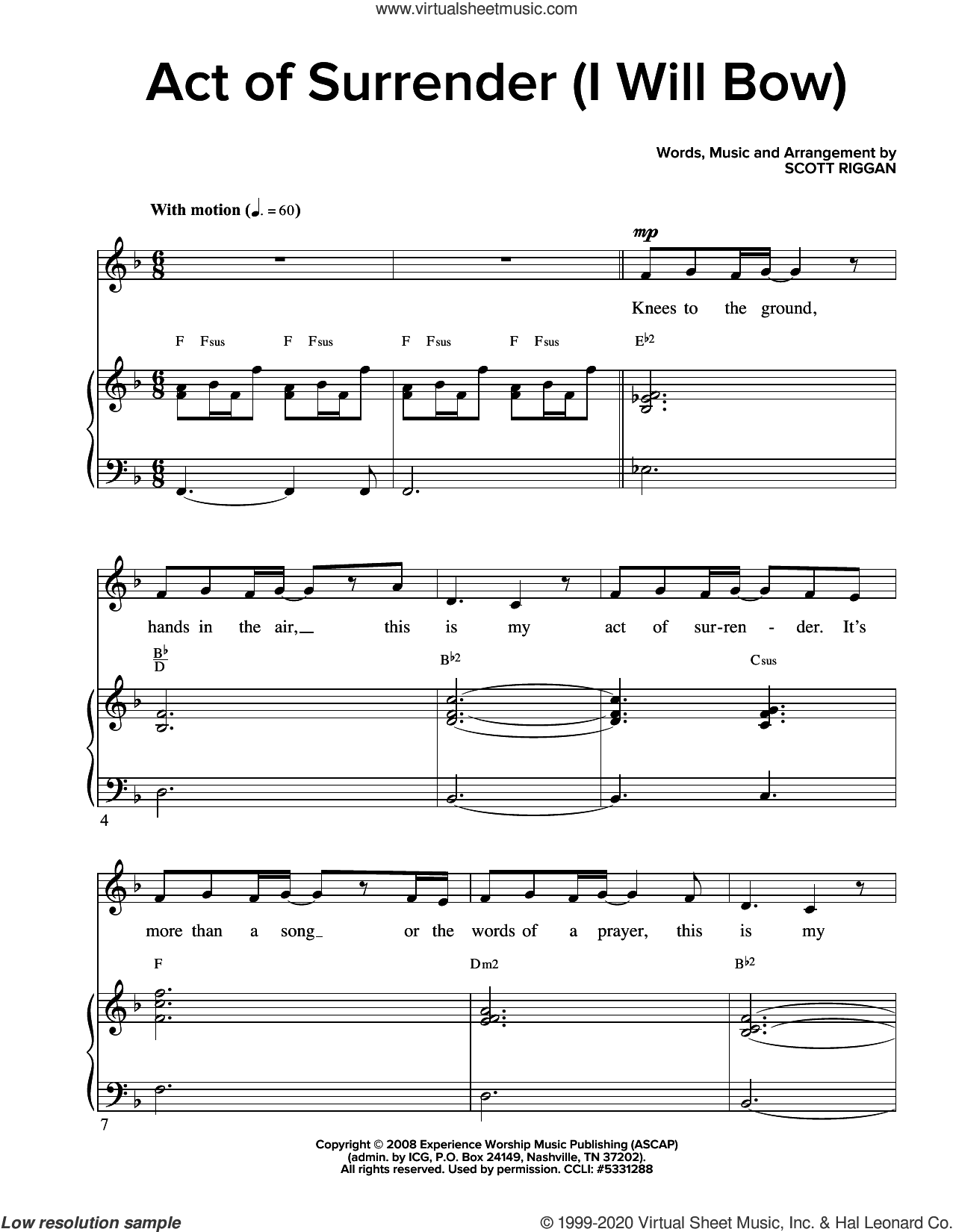 Act Of Surrender (I Will Bow)