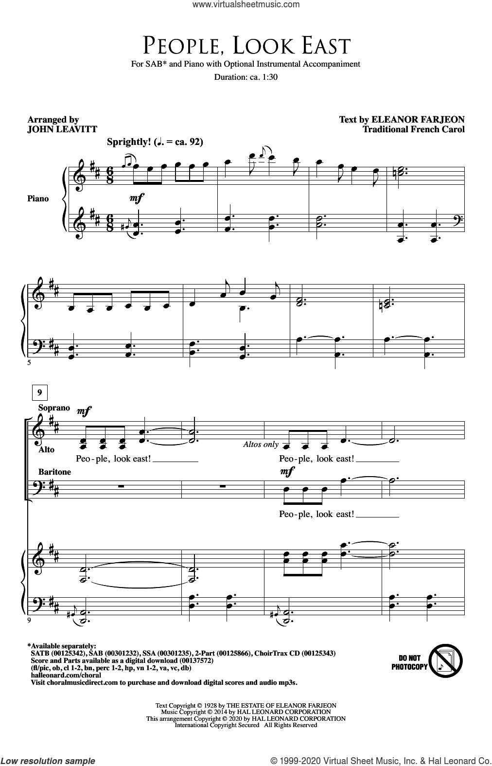 People, Look East (arr. John Leavitt)