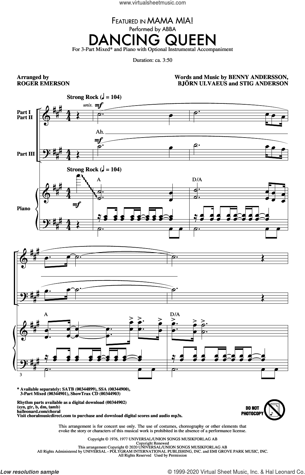 Dancing Queen (from Mamma Mia!) (arr. Roger Emerson)