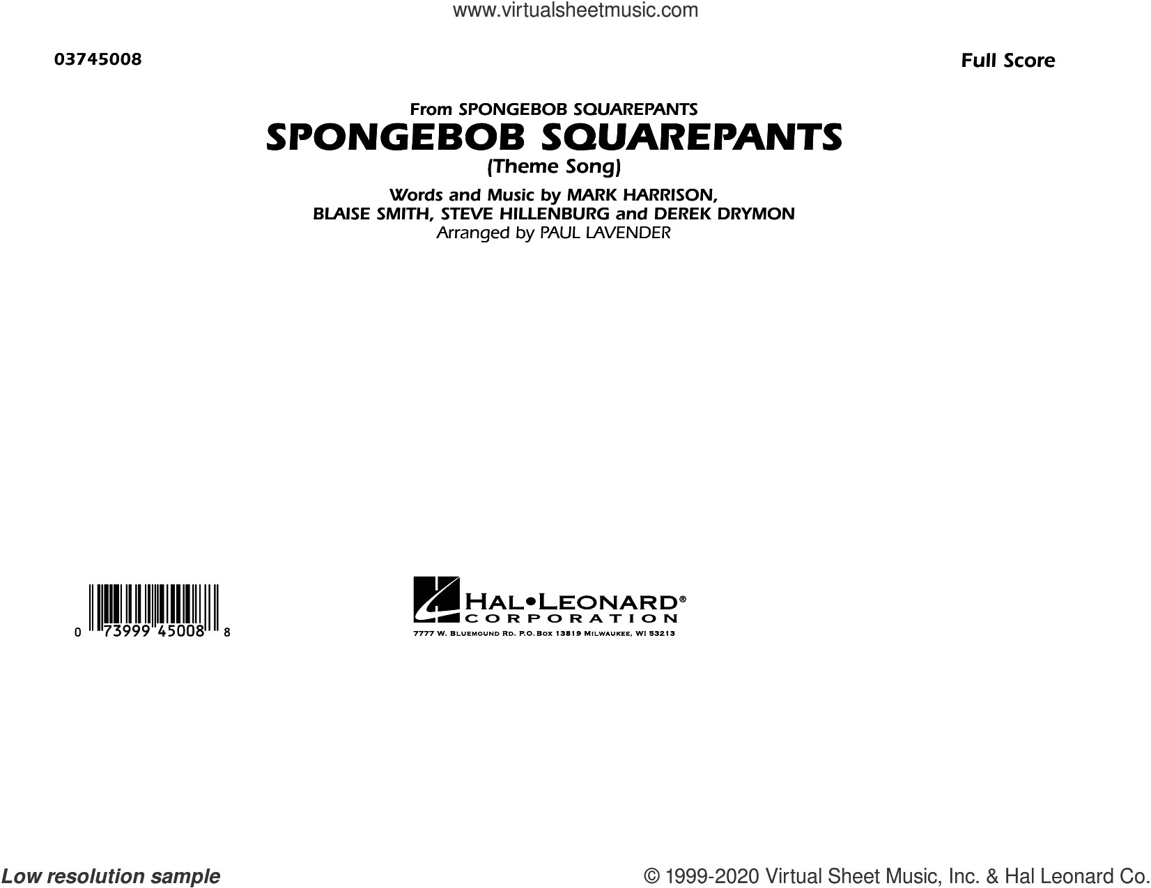 Spongebob Squarepants (Theme Song) (arr. Paul Lavender)