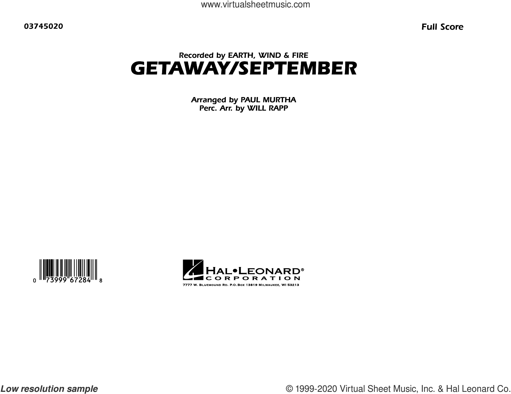Getaway/September (arr. Paul Murtha) (COMPLETE)