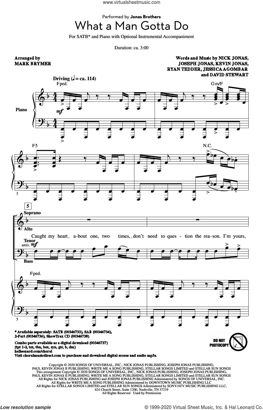 What A Man Gotta Do (arr. Mark Brymer)