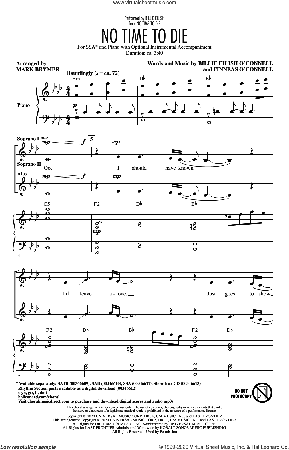 No Time To Die (arr. Mark Brymer)